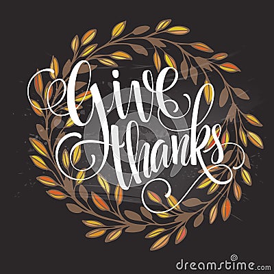 Card for Thanksgiving Day on the blackboard with Vector Illustration