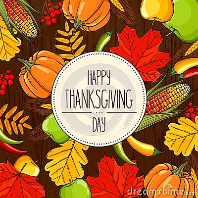 Card Thanksgiving Day Vector Illustration