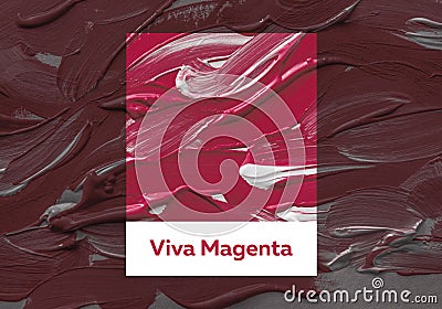 Card with viva magenta color on white background, 2023 new year Editorial Stock Photo