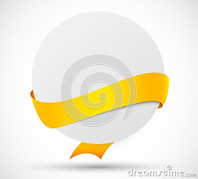 Card with yellow ribbon Vector Illustration