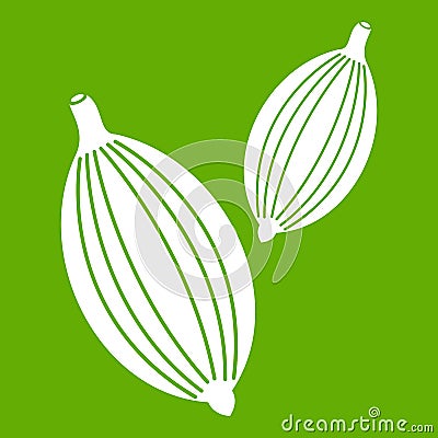 Cardamom pods icon green Vector Illustration