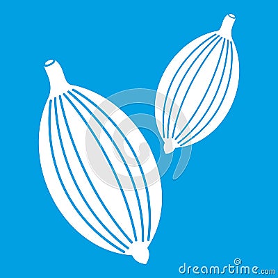 Cardamom pods icon white Vector Illustration