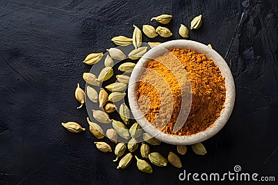 cardamom powder in foodgraphy Stock Photo