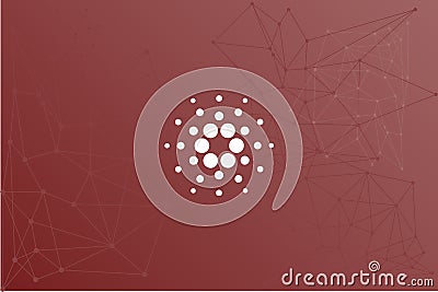 Cardano ADA cryptocurrency icon red network Editorial Stock Photo