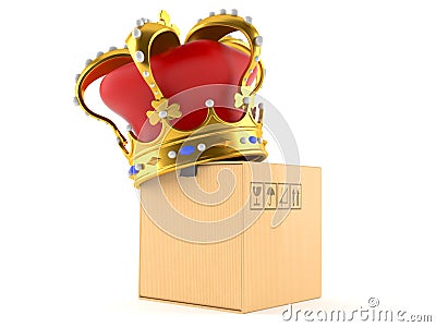 Cardboard box with crown Stock Photo