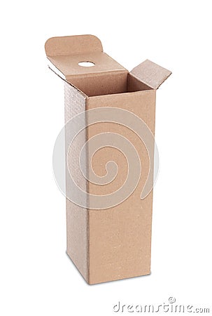 Cardboard box with handle Stock Photo