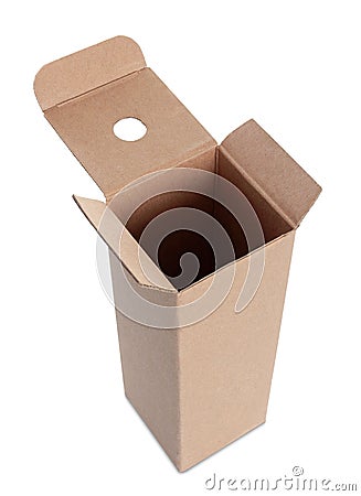 Cardboard box with handle Stock Photo