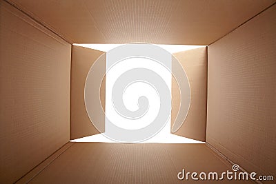 Cardboard box, inside view Stock Photo