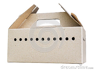 Cardboard box with many holes for air ventilation Stock Photo