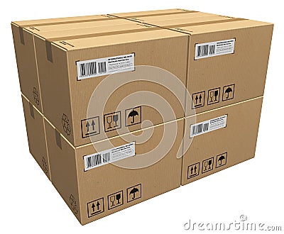 Cardboard boxes Stock Photo