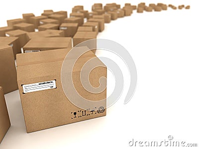 Cardboard boxes Stock Photo