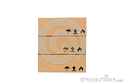 Cardboard boxes isolated on a white background Stock Photo