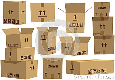 Cardboard boxes Vector Illustration