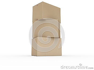 Cardboard boxes stacked Stock Photo