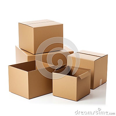 cardboard cube boxes Stock Photo