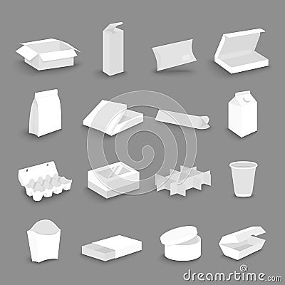 Cardboard delivery shipping packaging boxes cartoon icons set. Opened, closed, transportation, gift carton supplies flat Vector Illustration