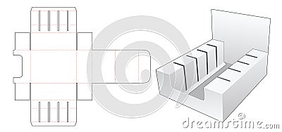 Cardboard display stand die cut template Vector Illustration