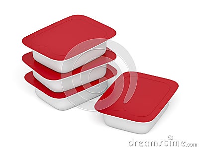 Cardboard food containers Stock Photo