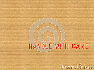 Cardboard / Handle with care Stock Photo