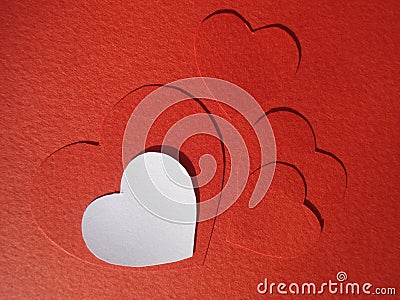 Cardboard hearts design Stock Photo