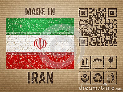 Cardboard made in Iran Vector Illustration
