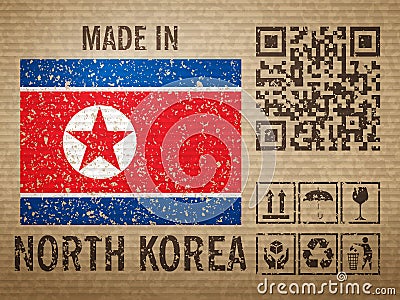 Cardboard made in North Korea Vector Illustration