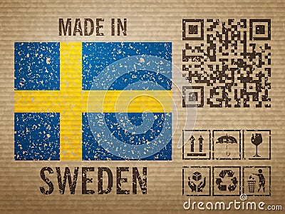 Cardboard made in Sweden Vector Illustration