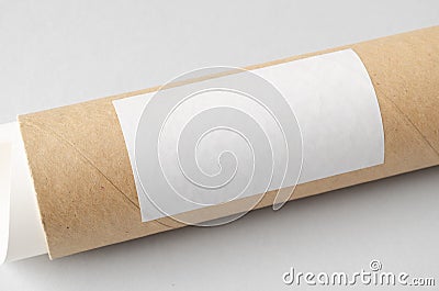 Cardboard mailing, shipping tube mockup Stock Photo