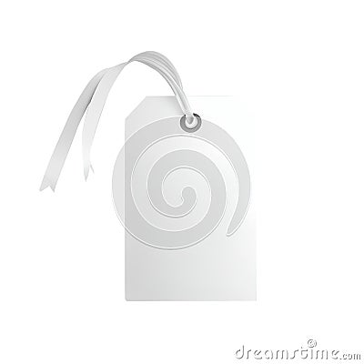Cardboard mockup tag with space for text top view isolated on white background, clipping path. Transparent png. Generative ai Stock Photo