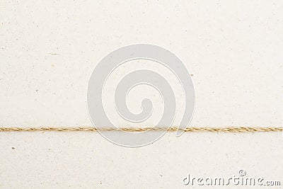 Cardboard Paper Background with Twine Rope, Vintage Carton Stock Photo