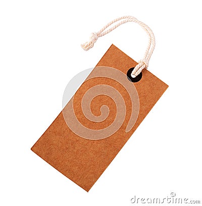 Cardboard price label note with rope Stock Photo