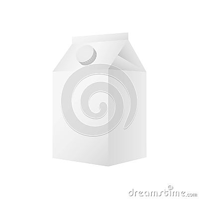 Cardboard rectangular small box maquette packaging for milk, juice and drinks, vector illustration on white background Vector Illustration