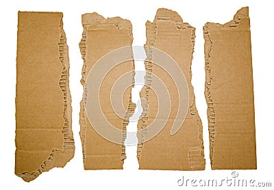 Cardboard strips torn with corners Stock Photo