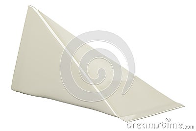 Cardboard triangle box packing, white mockup, template. 3D rendering Stock Photo