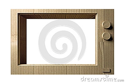 Cardboard tv Cartoon Illustration