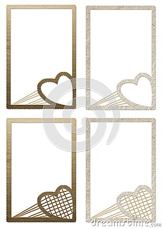 Cardboard Valentine frames for photos Stock Photo