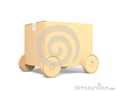 Cardboard vehicle with blank copy space Stock Photo