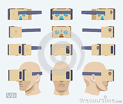 Cardboard virtual reality headset Vector Illustration