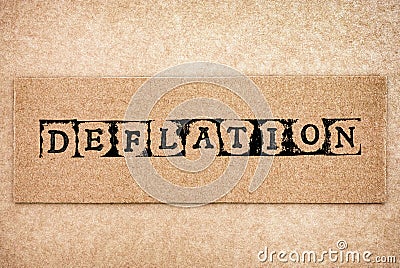 Cardboard with word Deflation Stock Photo