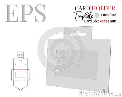 Cardholder template, vector with die cut, laser cut layers Vector Illustration