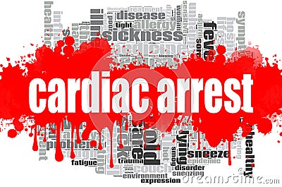 Cardiac arrest word cloud design Cartoon Illustration