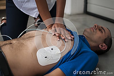 Cardiac massage Stock Photo