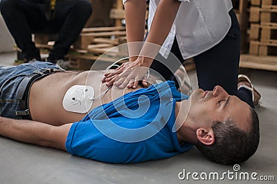 Cardiac massage Stock Photo