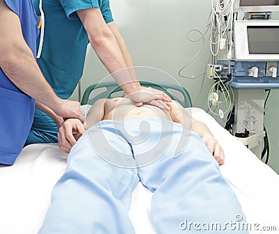 Cardiac massage. Stock Photo