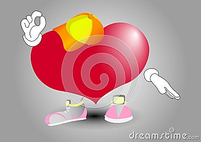 Cardiac okay.When the heart is all right. Vector Illustration