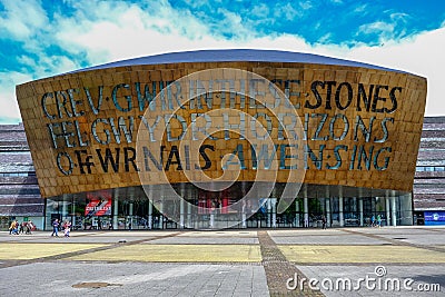 Cardiff Bay, Wales - May 20,2017: Millennium Centre for Arts, fa Editorial Stock Photo