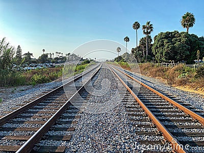 Railroad tracks Stock Photo