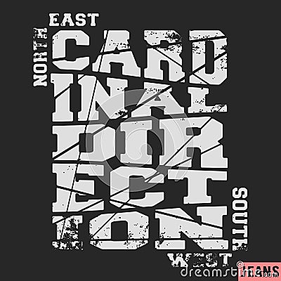 Cardinal direction vintage stamp Vector Illustration