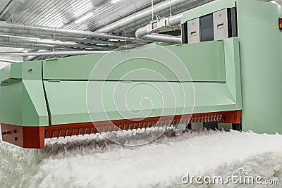 Carding machine in textile factory Stock Photo