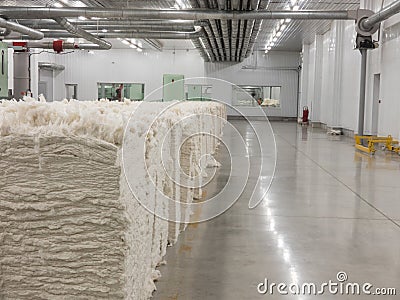 Carding machine in textile factory Stock Photo